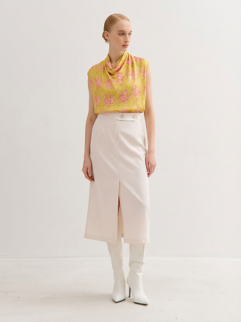 Молочная юбка с разрезами