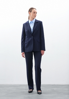 Классические синие прямые брюки