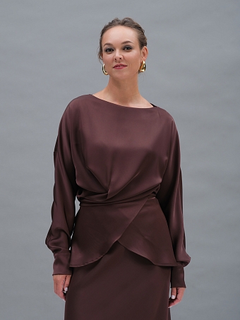 Шоколадная блуза с запахом Gaia