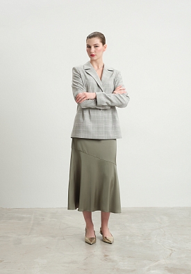 Зеленая атласная юбка Shibui