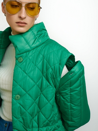 Зеленая куртка-трансформер
