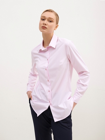 Розовая прямая рубашка "бамбук"